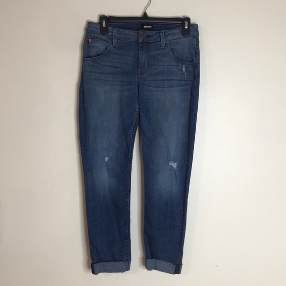Hudson medium wash distressed cropped denim jeans size 27 - Picture 1 of 12